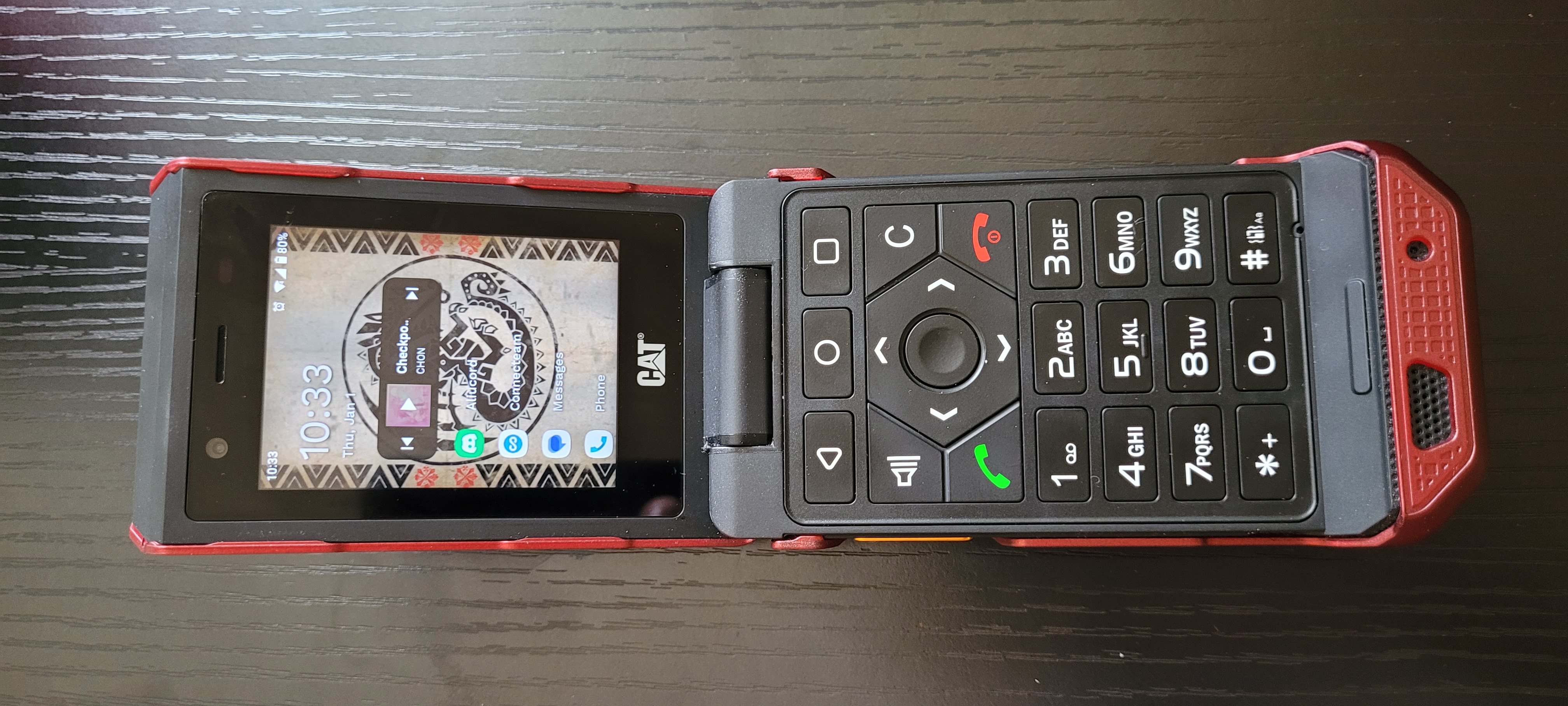 Flip phone home screen